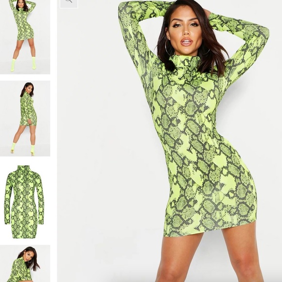 Fashion Nova Snakeskin Dress. Size Large - Picture 1 of 2
